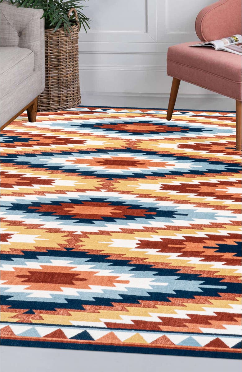 JONATHAN Y Konya Diamond Kilim Geometric Area Rug, Alternate, color, Yellow/Red/Blue