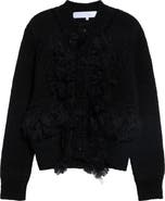Tao Comme des Garçons Ruffled Wool Blend Cardigan
