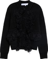 Tao Comme des Garçons Ruffled Wool Blend Cardigan