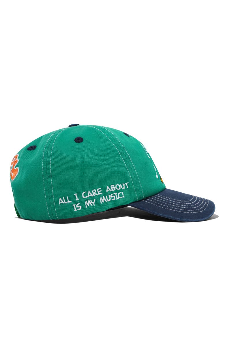 Butter Goods Music Snapback Baseball Cap, Alternate, color, Washed Kelly Green / Navy