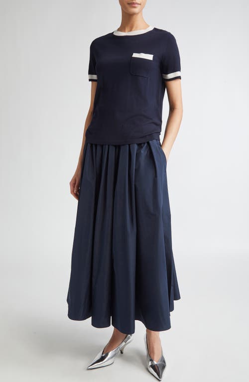 Max Mara Egidio Pocket Tipped Virgin Wool Sweater In Blue
