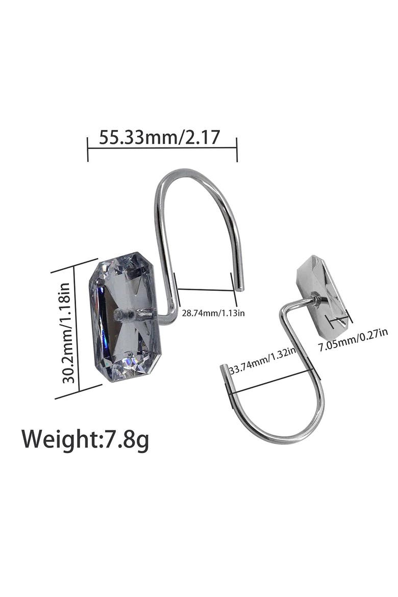 12-Piece Decorative Shower Curtain Rings Set, Alternate, color, N/A