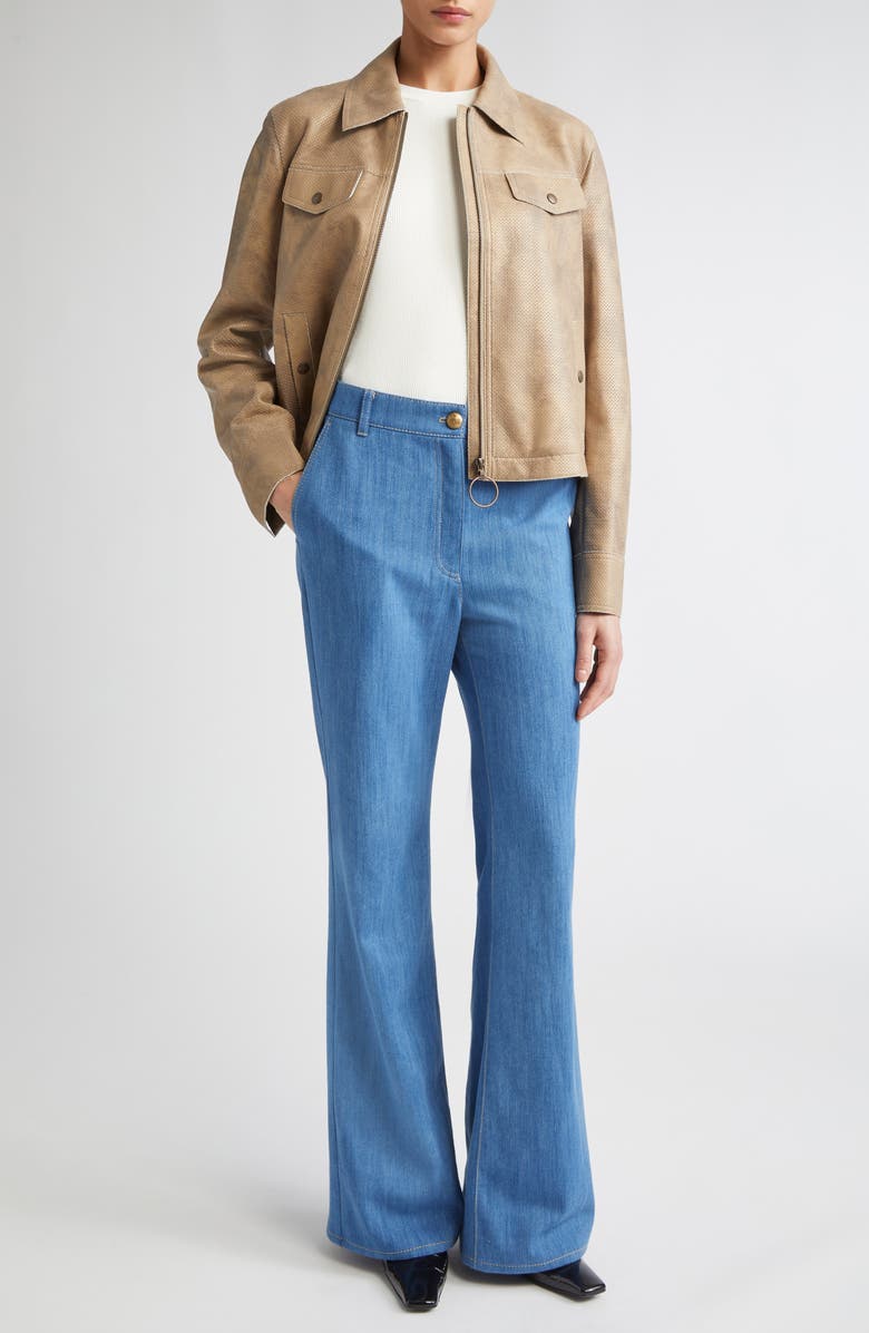 Akris punto Celia High Waist Wide Leg Jeans, Alternate, color, Medium Blue Denim