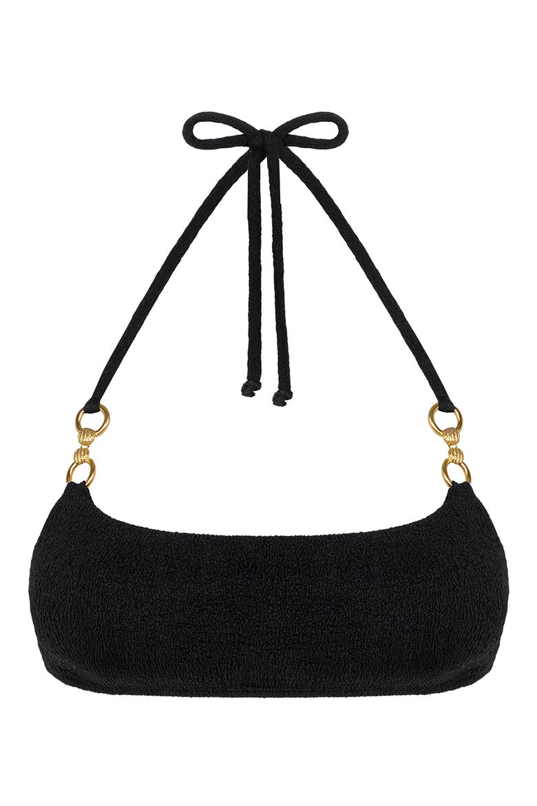 Nell Lilian Halter Swim Top, Alternate, color, BLACK