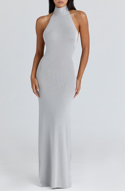 Nova Halter Open Back Mermaid Gown