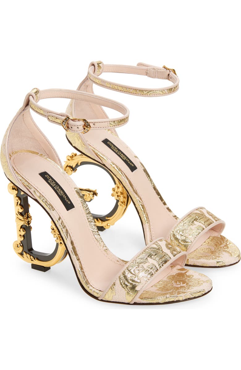 Dolce&Gabbana Keira Baroque DG Heel Sandal, Main, color,