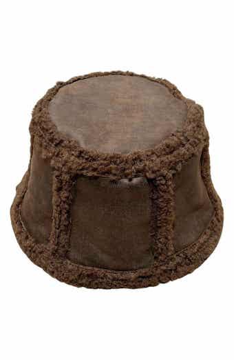 Faux Leather Faux Shearling Cloche