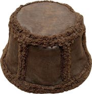 Nicole Miller Faux Leather Faux Shearling Cloche