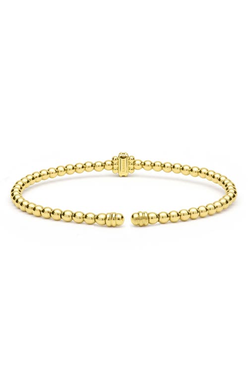 Lagos 18k Yellow Gold Caviar Gold Diamond Rondelle Bead Flex Bangle Bracelet In Gold
