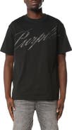 PURPLE BRAND Crystal Embellished Logo Graphic T-Shirt