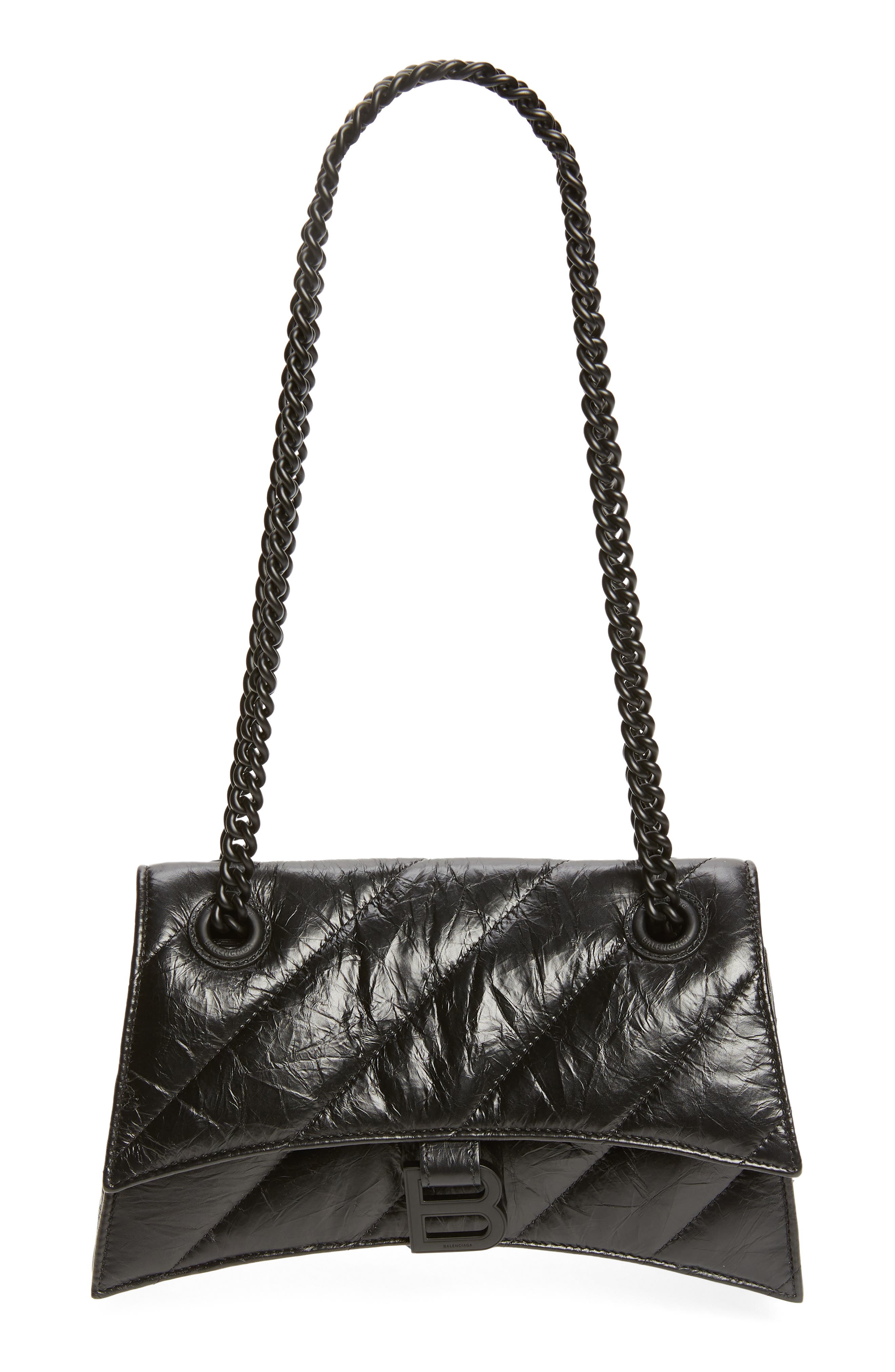 Balenciaga Small Crush Quilted Leather Shoulder Bag, Main, color, 