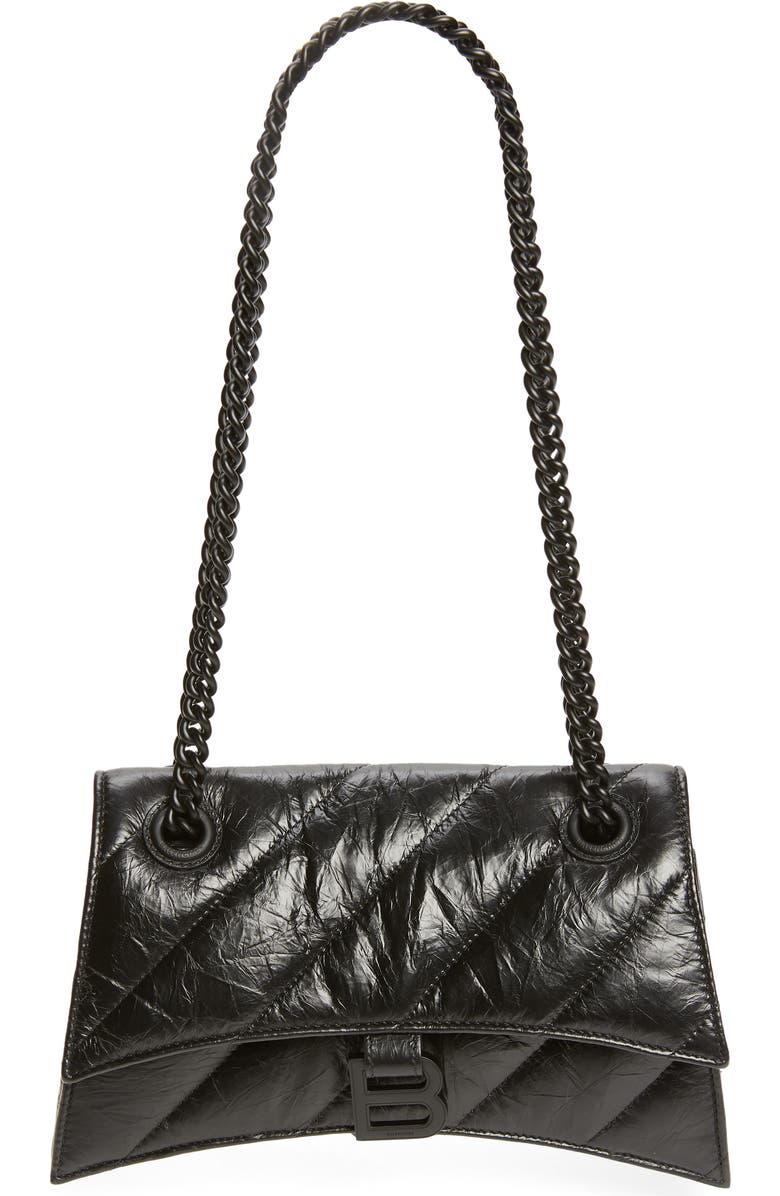 Balenciaga Small Crush Quilted Leather Shoulder Bag, Main, color,