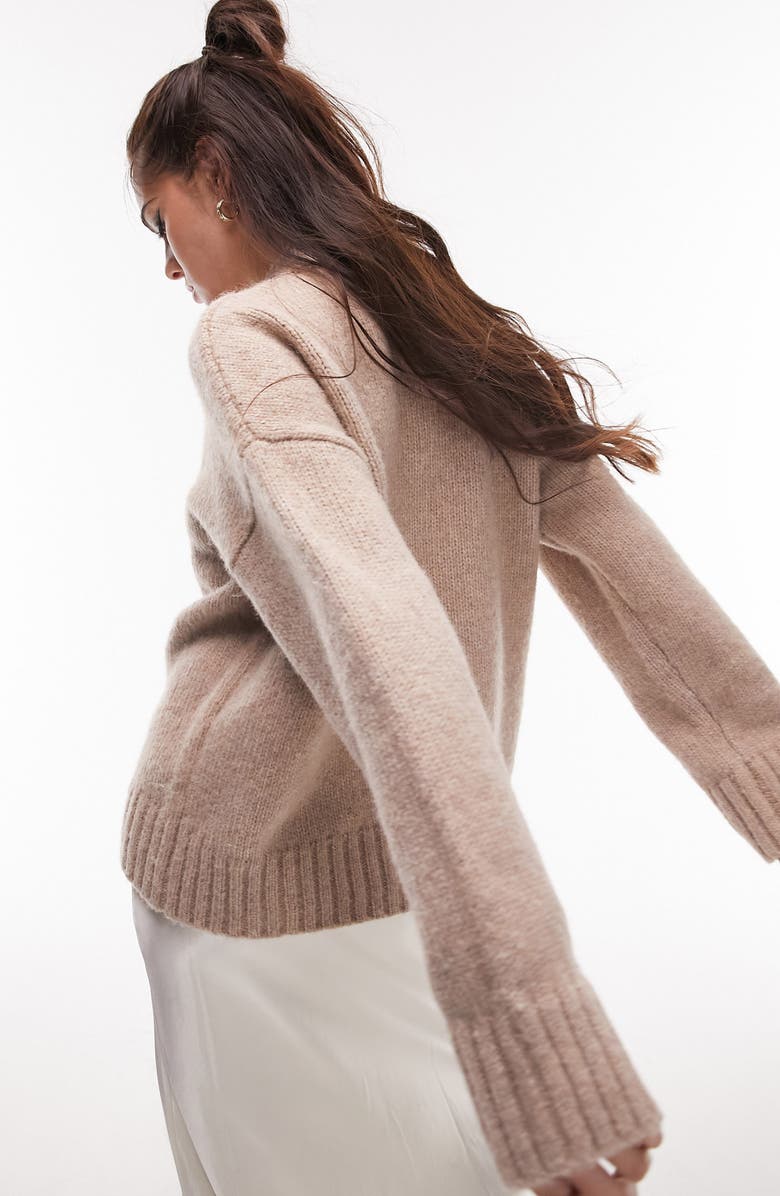 Topshop Fluffy Crewneck Sweater, Alternate, color,