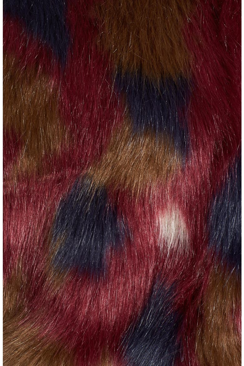 Faux Fur Long Vest, Alternate, color, MULTI