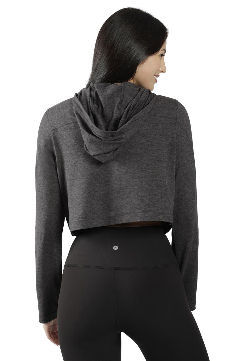 Half Zip Pullover Hoodie Top, Alternate, color, HTR. NIGHT