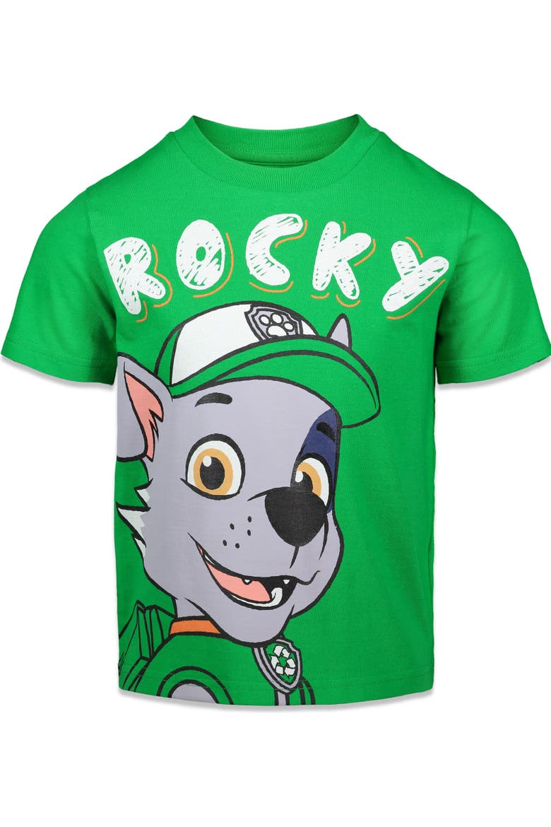 Paw Patrol 4-Pack Short Sleeve T-Shirts, Alternate, color, Green Red Yellow Blue