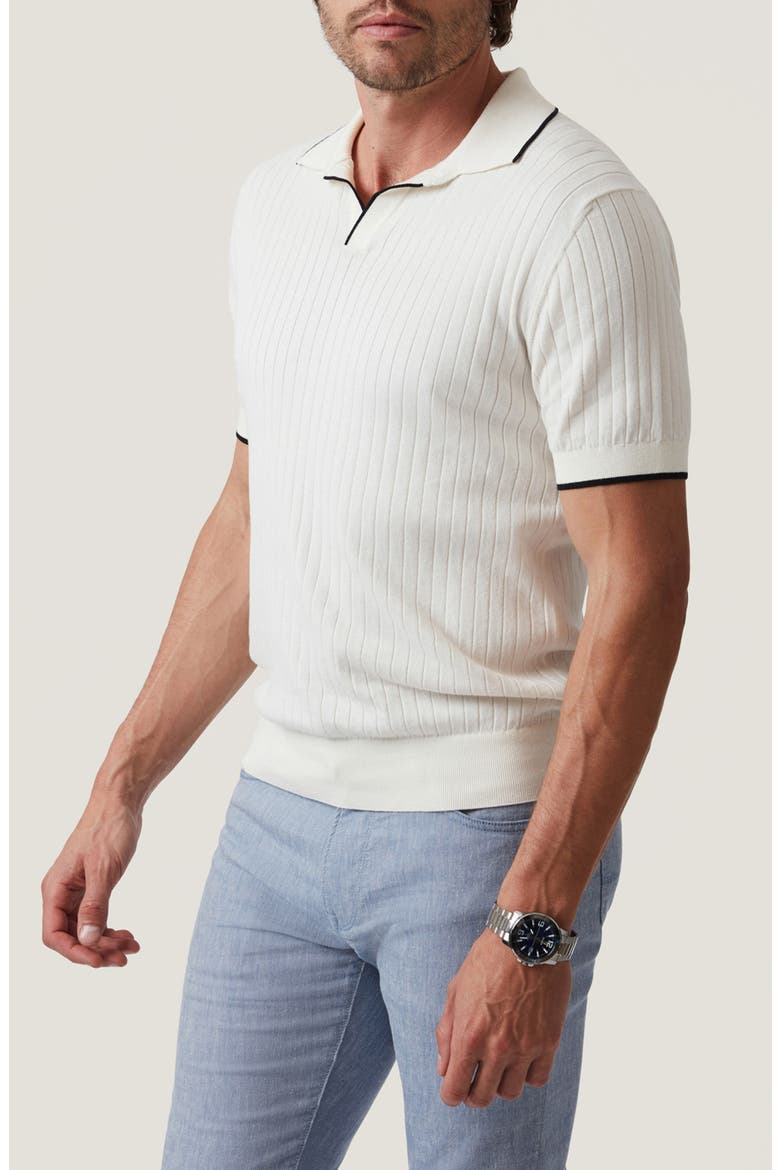 Johnny Collar Polo Sweater, Alternate, color, OFF WHITE