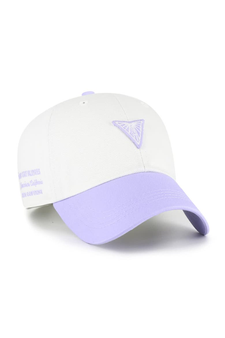 Unisex '47  White/Violet Golden State Valkyries Contemporary Two-Tone Clean Up Adjustable Hat, Main, color, White