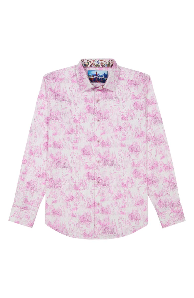 Robert Graham Liberty Stretch Button-Up Shirt, Alternate, color, Berry