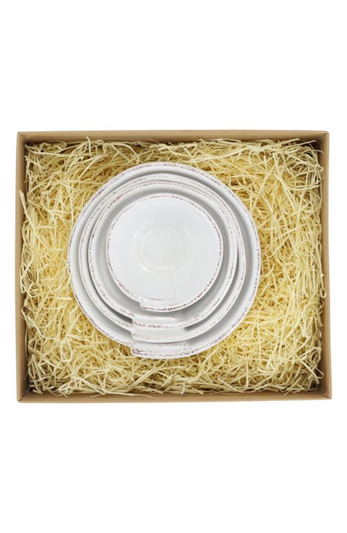 Vietri Lastra Holiday Set Of 4 Assorted Prep Bowls In White