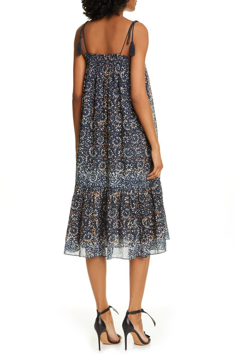Ulla Johnson Eugenia Floral Print Midi Dress, Alternate, color,