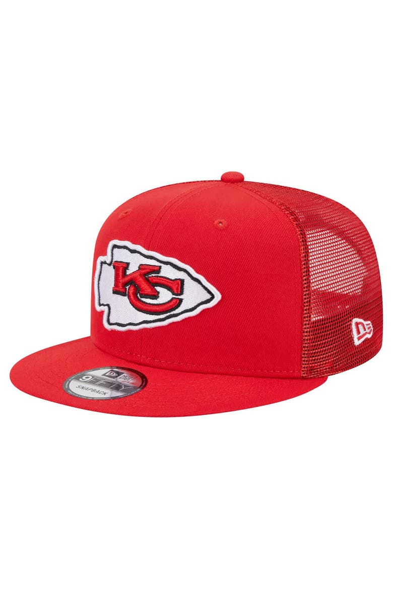 Men's New Era Red Kansas City Chiefs  Main Trucker 9FIFTY Snapback Hat, Main, color, Red