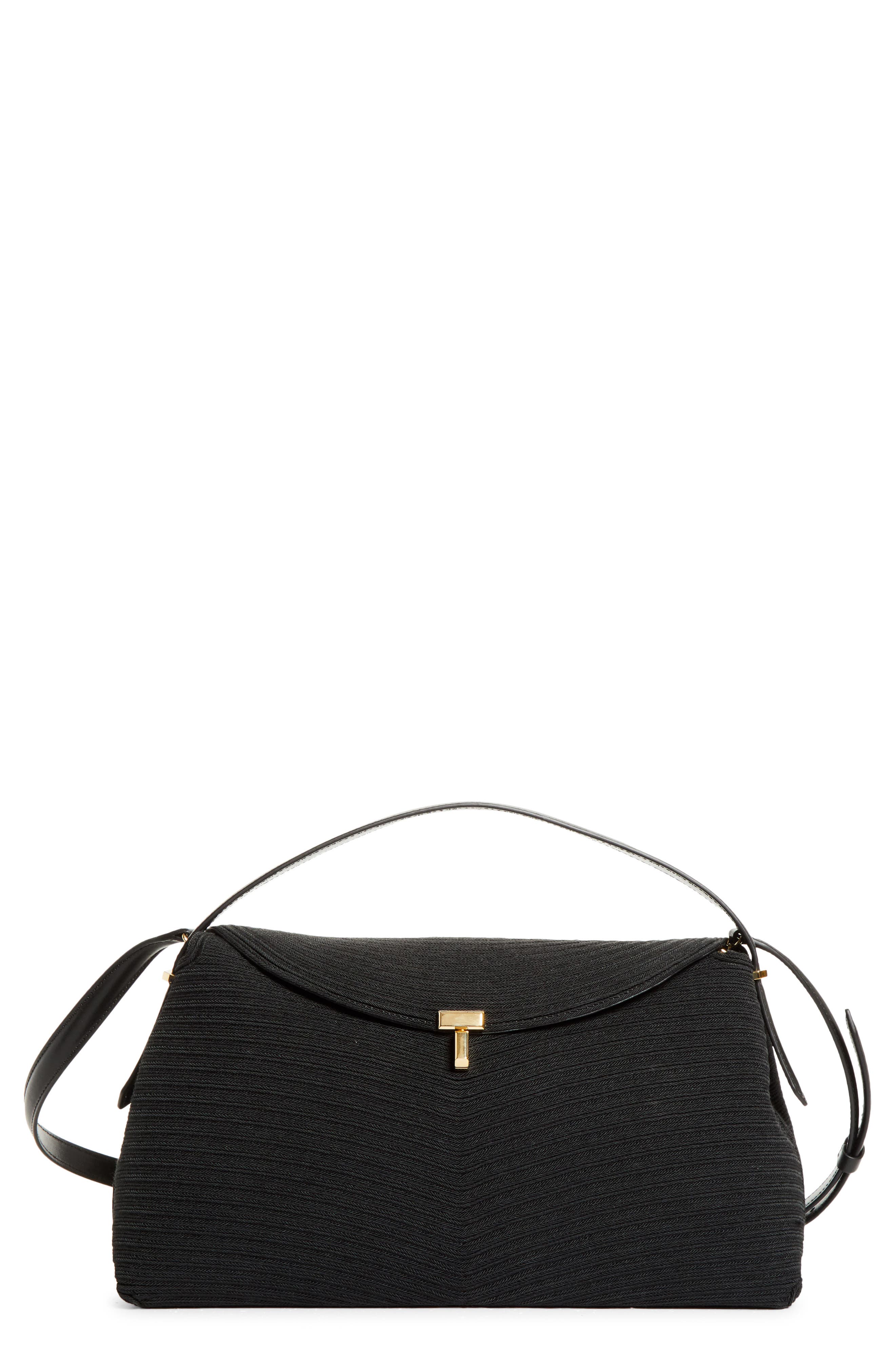 T-Lock Top Handle Bag, Main, color, BLACK