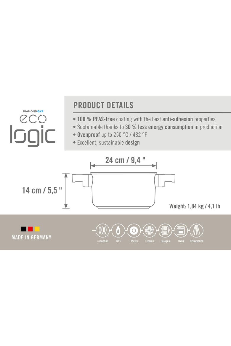 Ecologic Nonstick Stock Pot 9.5-Inch, 4.75 Quart, Alternate, color, Black