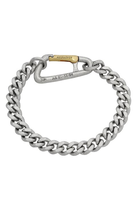 Men's Two-Tone Curb Chain Bracelet