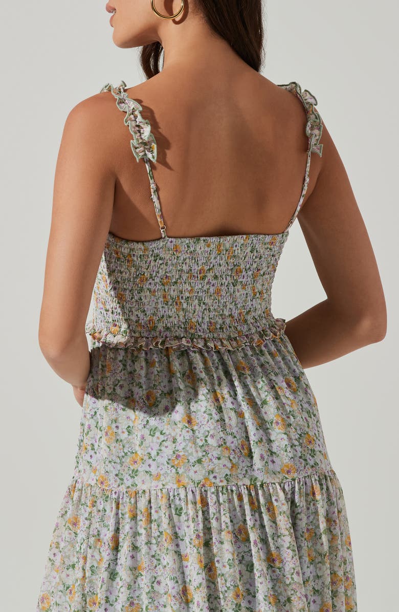 ASTR the Label Floral Smocked Tiered Midi Dress, Alternate, color,