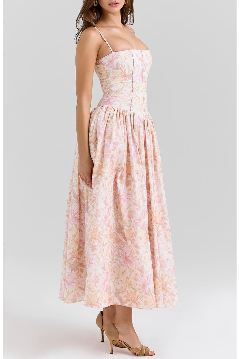 Ysabella Floral Maxi Sundress, Alternate, color, PEACH FLORAL PRINT
