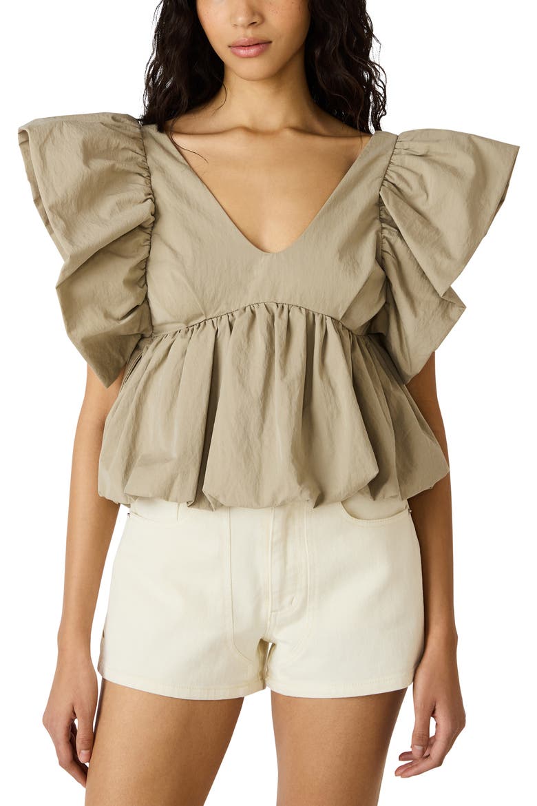 Saskya Babydoll Top, Main, color, KHAKI