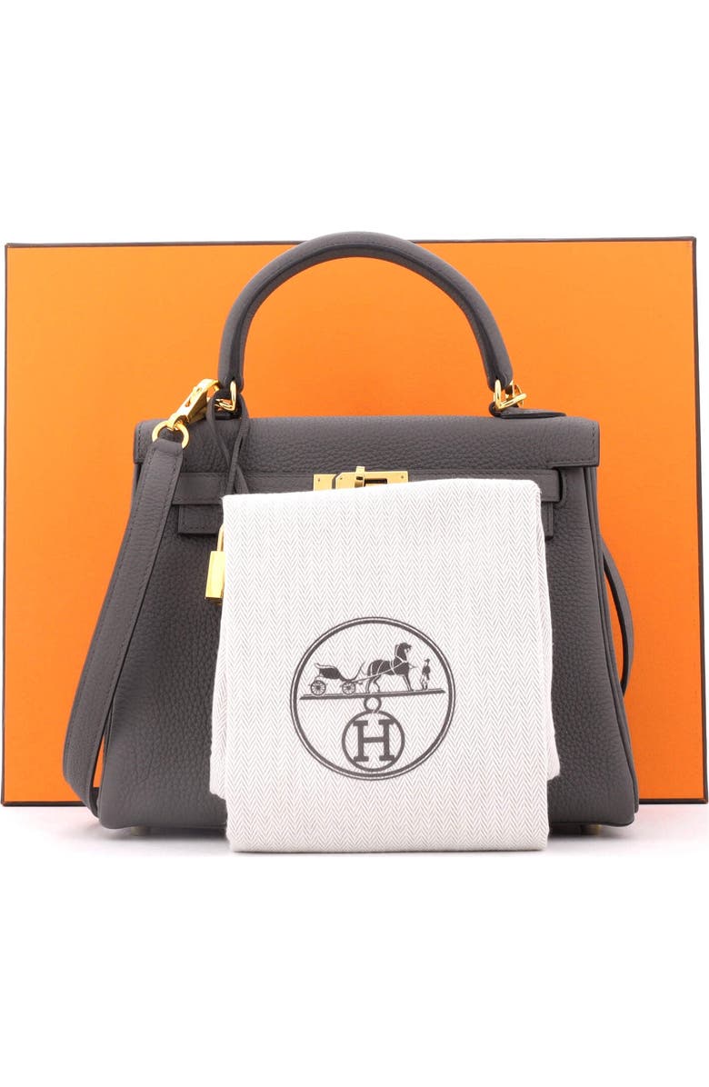 Pre-Owned Hermes Kelly Handbag Grey Togo with Gold Hardware 25, Alternate, color, Etain