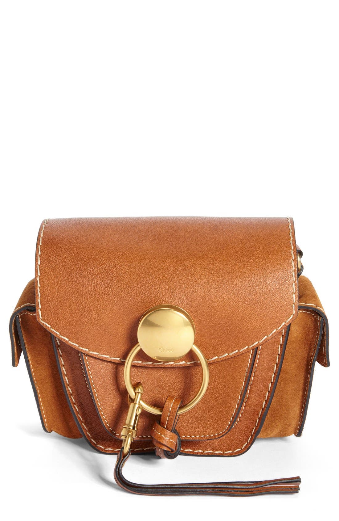 Chloé 'Small Jodie' Leather & Suede Camera Bag, Alternate, color, 