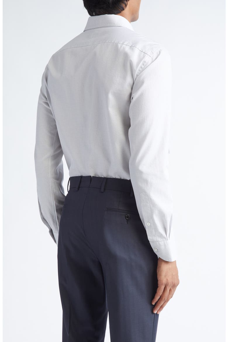 Centoventimila Subtle Minicheck Button-Up Shirt, Alternate, color, WHITE/BROWN/DARK GREEN