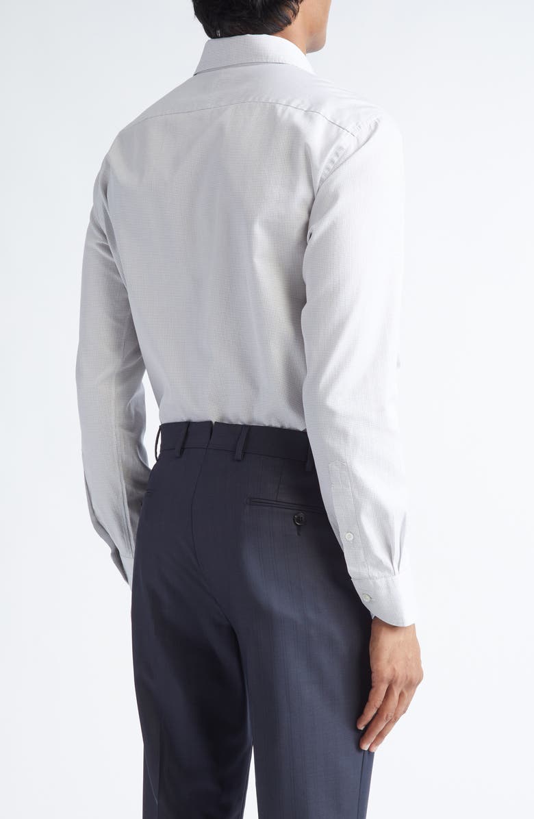 ZEGNA Centoventimila Subtle Minicheck Button-Up Shirt, Alternate, color, White/Brown/Dark Green