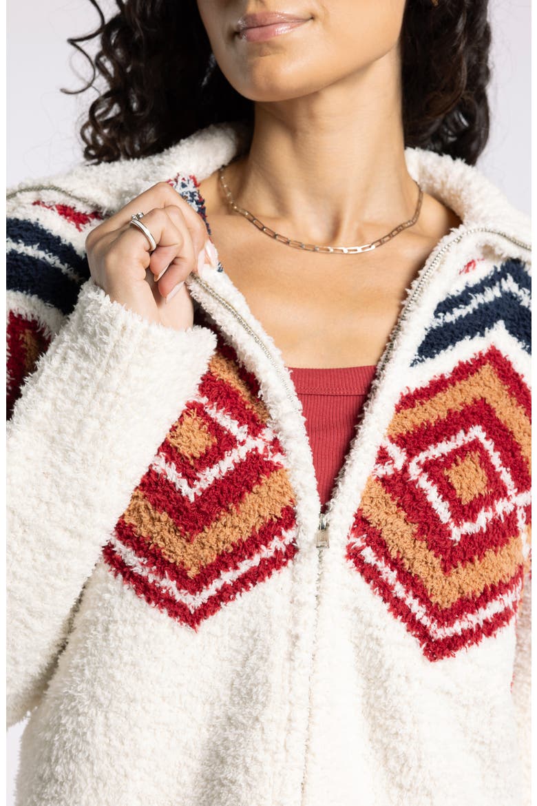 Talulla Sweater Jacket, Alternate, color, BURGUNDY CREAM