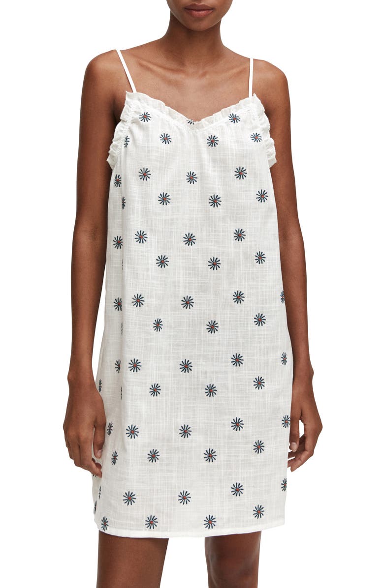 MANGO Flower Embroidered Cotton Nightgown | Nordstrom