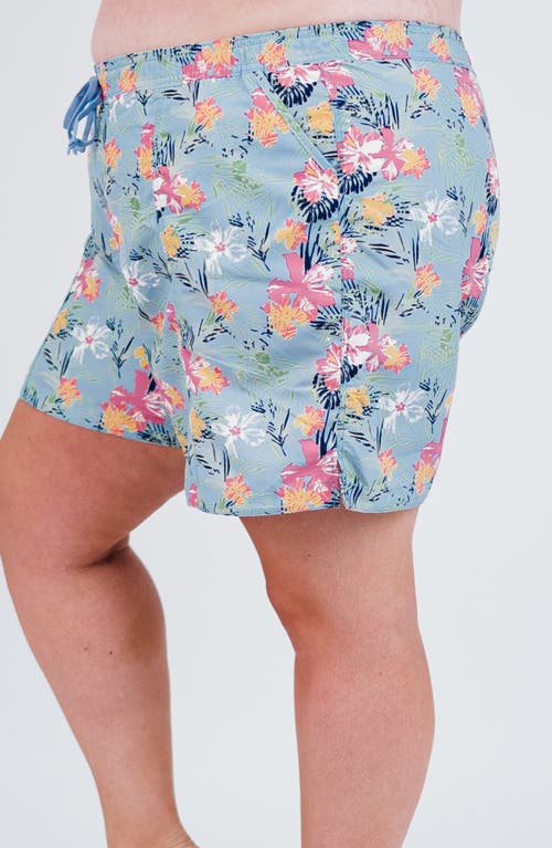 Calypsa Plus Size 7" Board Shorts In Gray