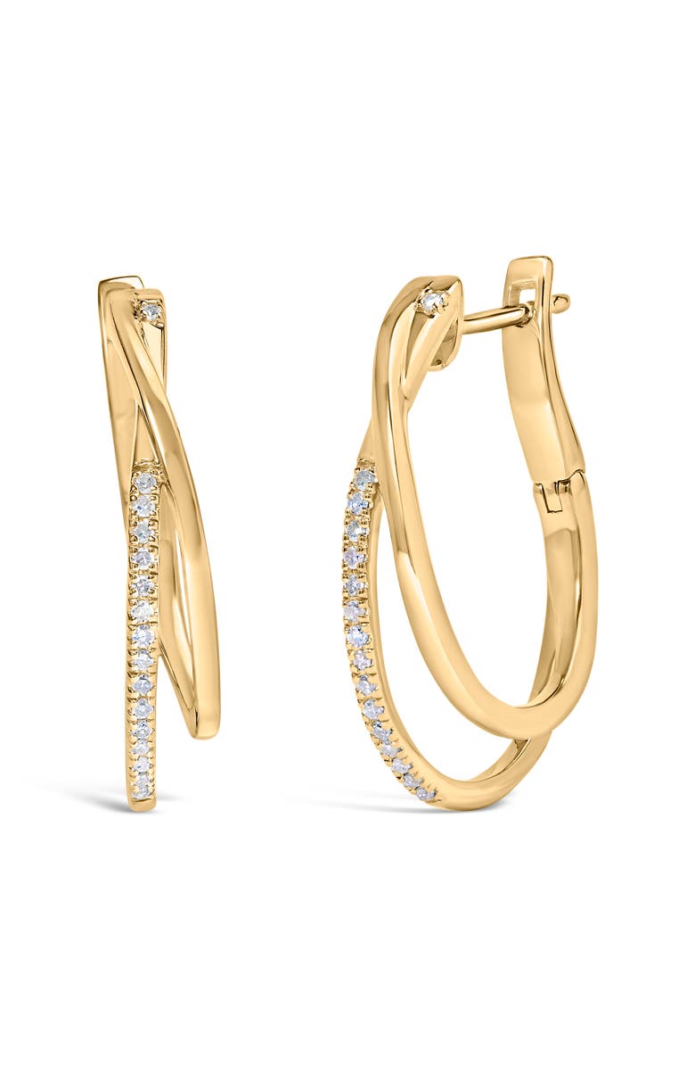 Haus of Brilliance 14K Yellow Gold Plated Silver 1/10 Cttw Diamond Wrapped Hoop Earrings, Main, color, Yellow