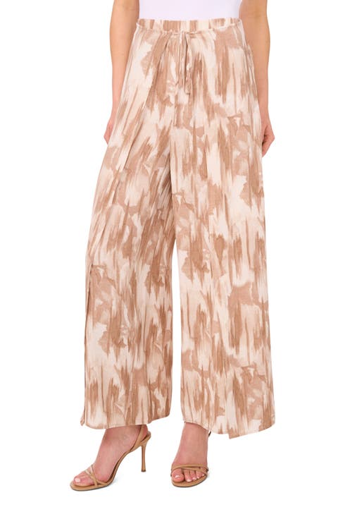 Tie Front Overlay Wide Leg Pants