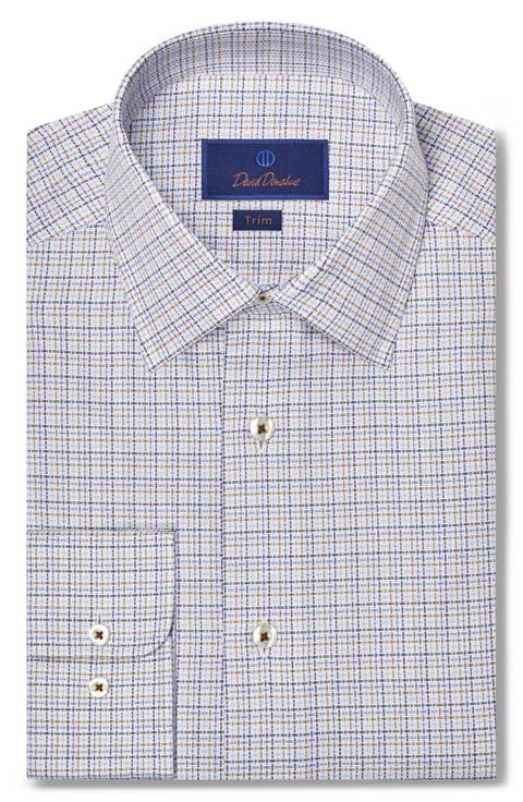 Trim Fit Microcheck Dress Shirt