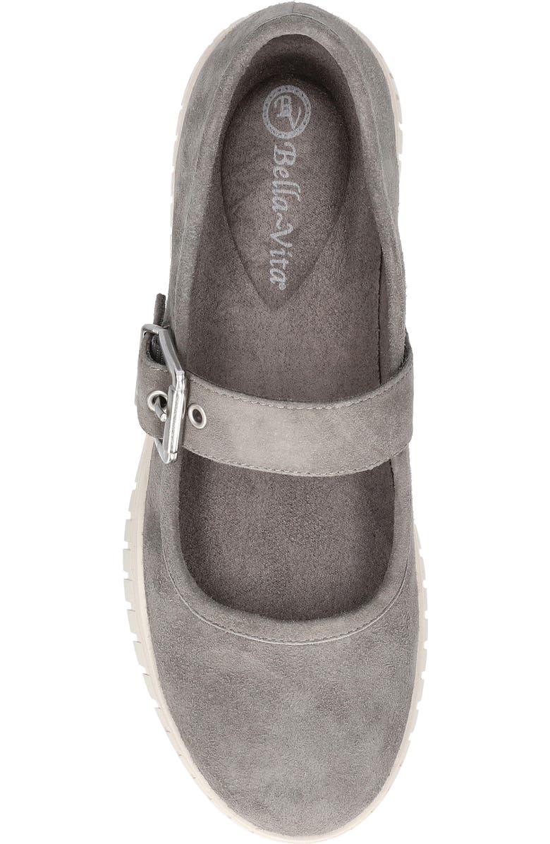 Bella Vita Astro Mary Jane Flat, Alternate, color, Grey Kidsuede Leather