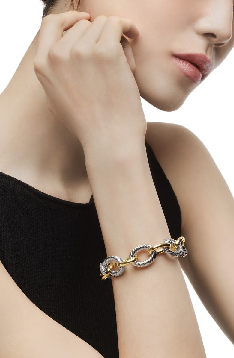 David Yurman Oval Extra Large Link Bracelet with Gold, Alternate, color,