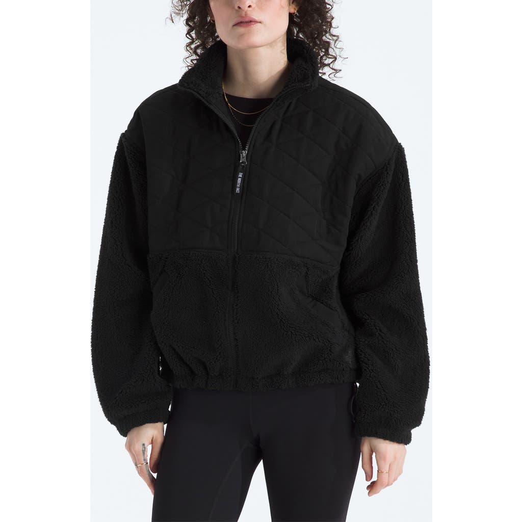 The North Face Cabin Fleece Hooded Jacket In Black