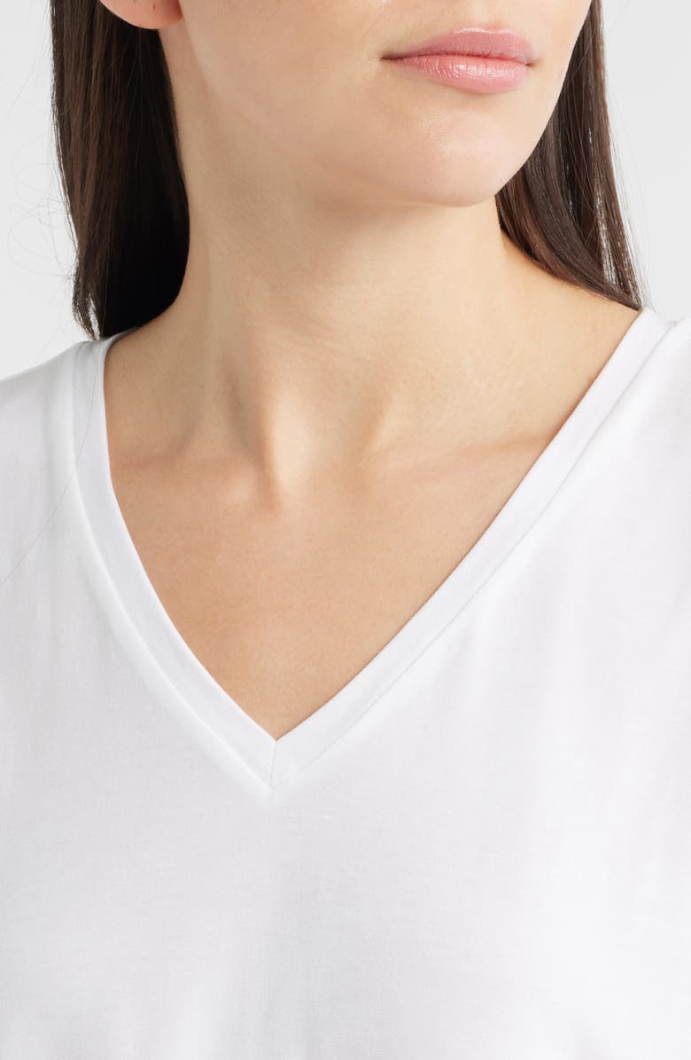 Eileen Fisher V-Neck Boxy T-Shirt, Alternate, color, White