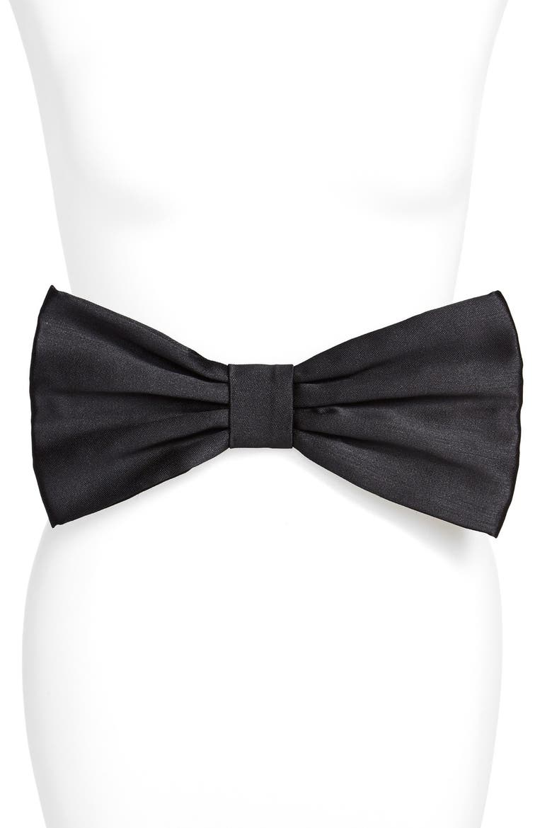 oversized structured bow belt, Main, color, BLACK