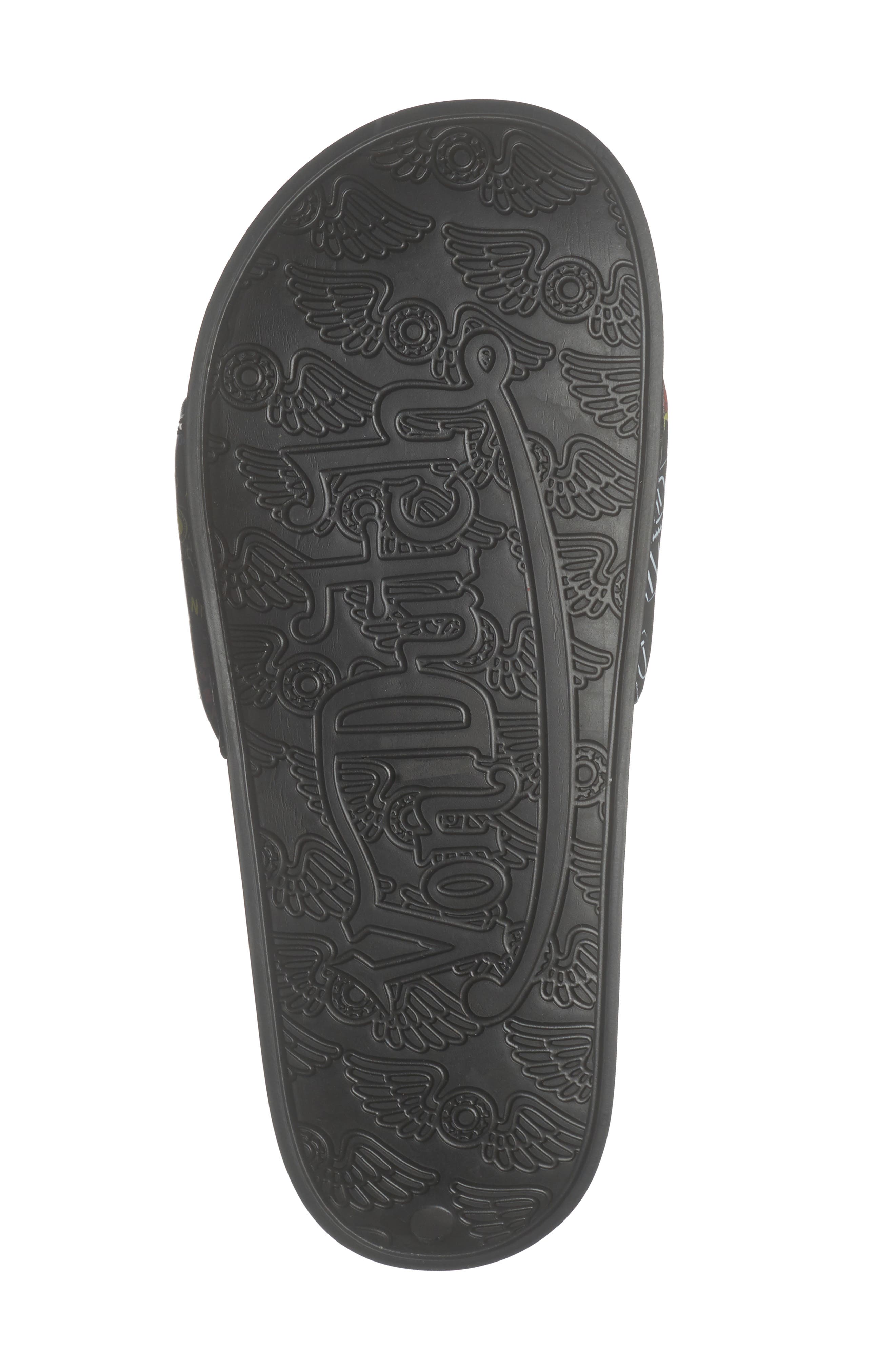 Von Dutch Logo Print Slide Sandal, Alternate, color, Black