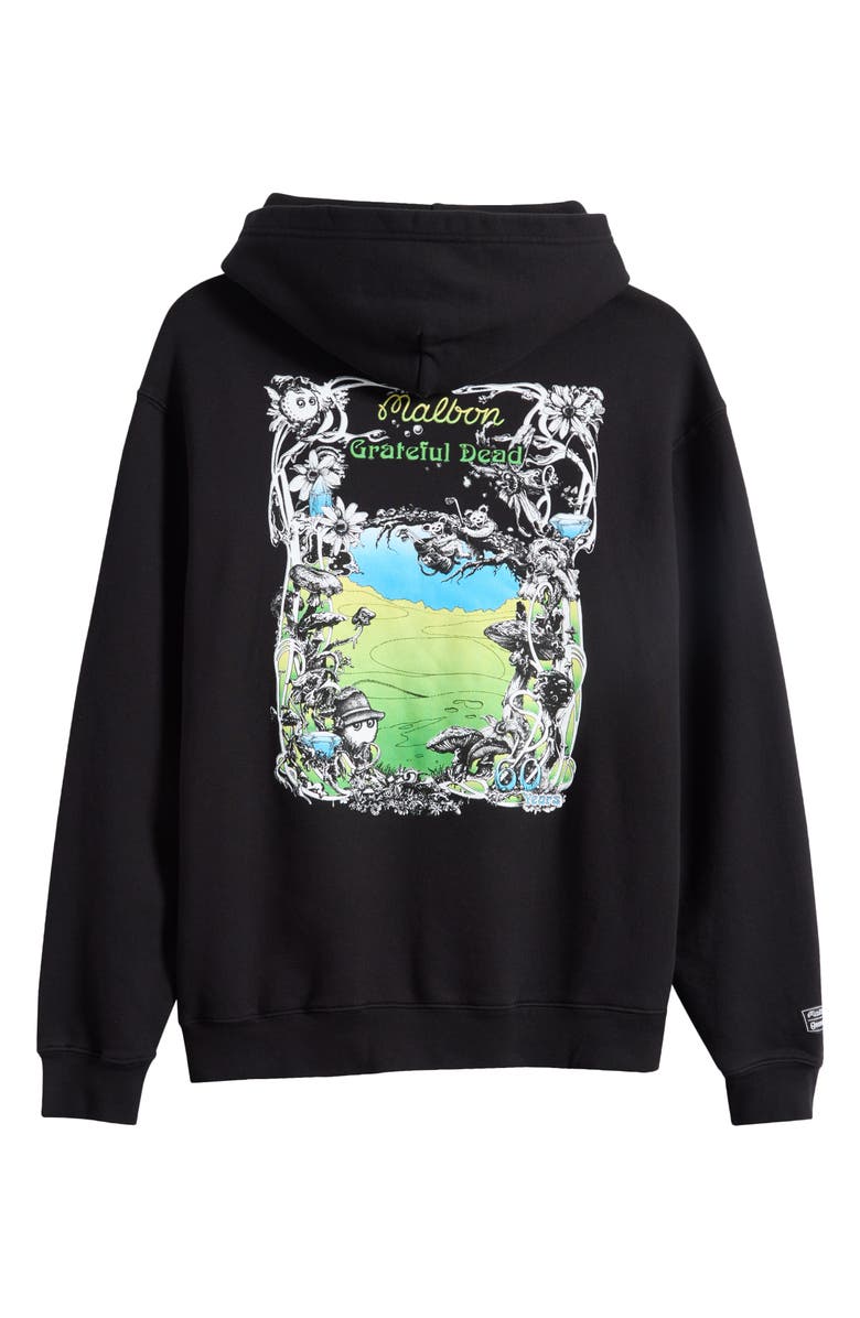 Malbon Golf Grateful Dead Fesque Cotton Graphic Hoodie, Alternate, color, Black