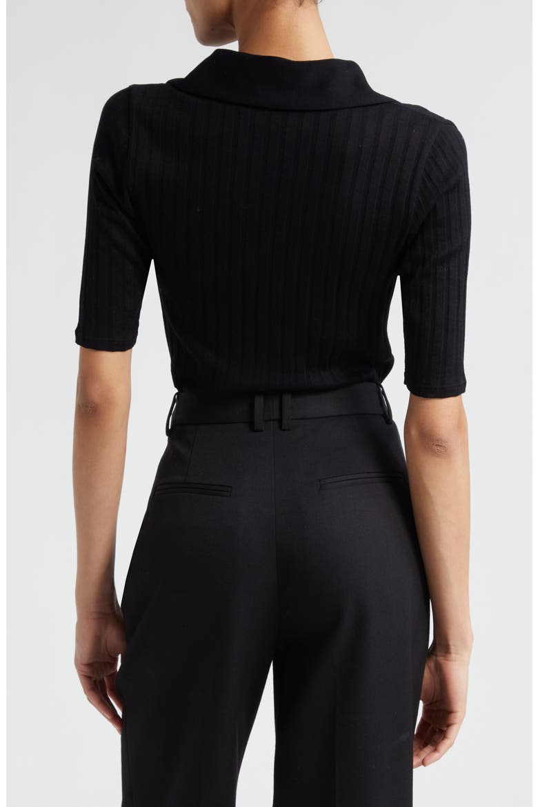 Rib Cotton Polo, Alternate, color, 001BLK-BLACK